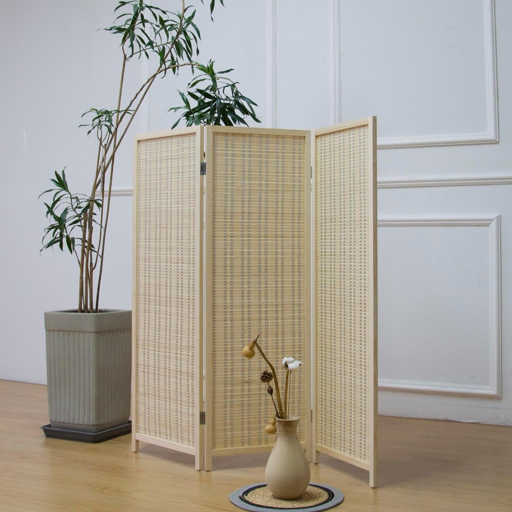 Room Divider Bamboo - 3 Panel Kısa Oda Bölme Perdesi,