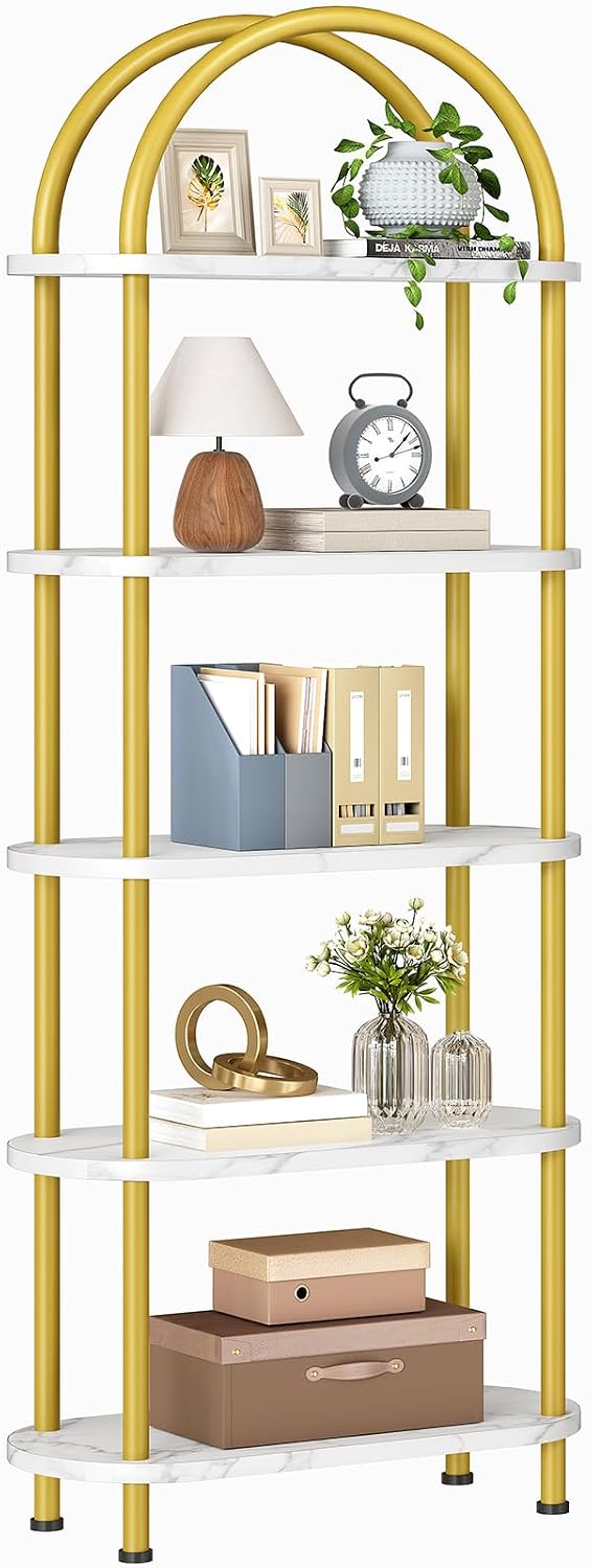 Bookshelf 5 Tier - HOOBRO 5 Katmanlı Açık Kitaplık, Endüstriyel