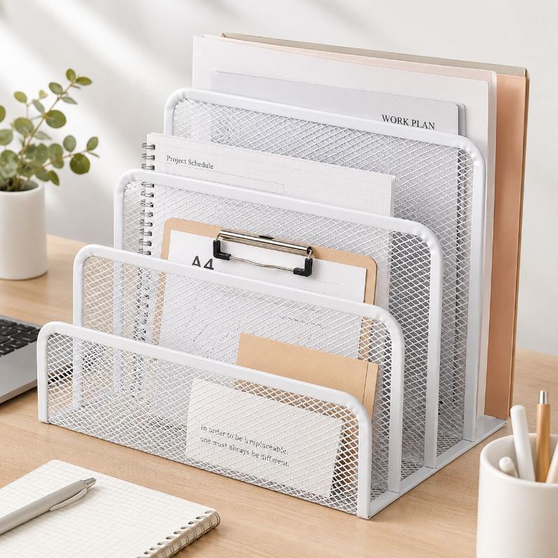 Pegboard Office Organizer - Yerden Tasarruf Sağlayan 3 Katmanlı Siyah