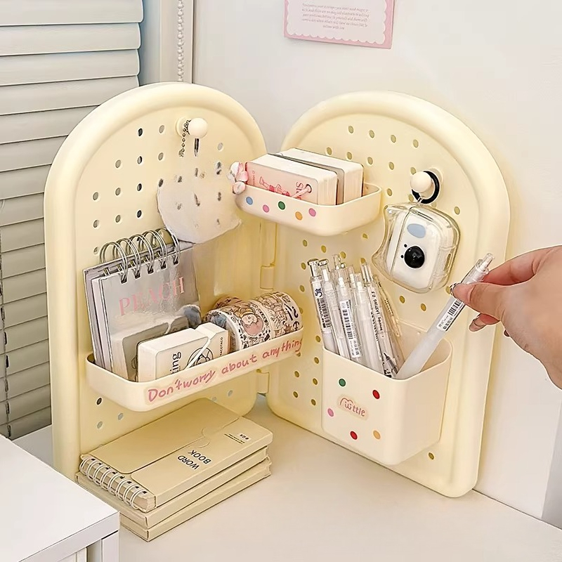 Pegboard Office Organizer - Sevimli Katlanabilir Köşe Pegboard Masa Düzenleyici