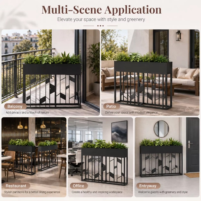 Mat Siyah Metal Saksı Kutusu 8 - Room Divider Bamboo incelemesi ve fiyatı