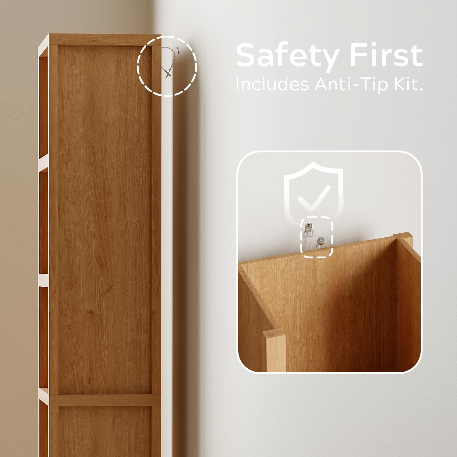 70 inç Yüksekliğinde Dar Kitap - Bookshelf 5 Tier incelemesi ve fiyatı