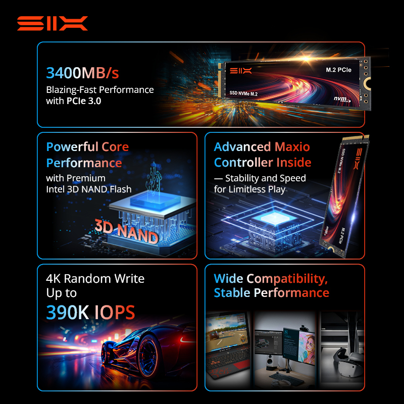 SIX X4000 3400MB/s M.2 PCIe 3. - Work Office Furniture incelemesi ve fiyatı