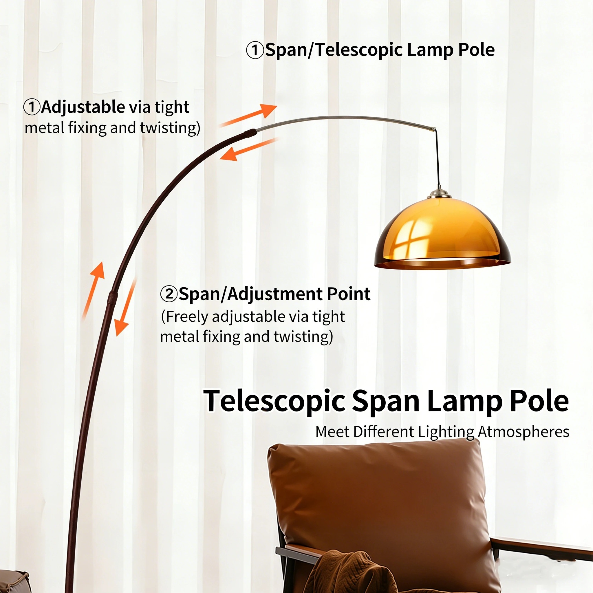 Vintage Akrilik Abajur Zemin L - Floor Lamp Arched incelemesi ve fiyatı