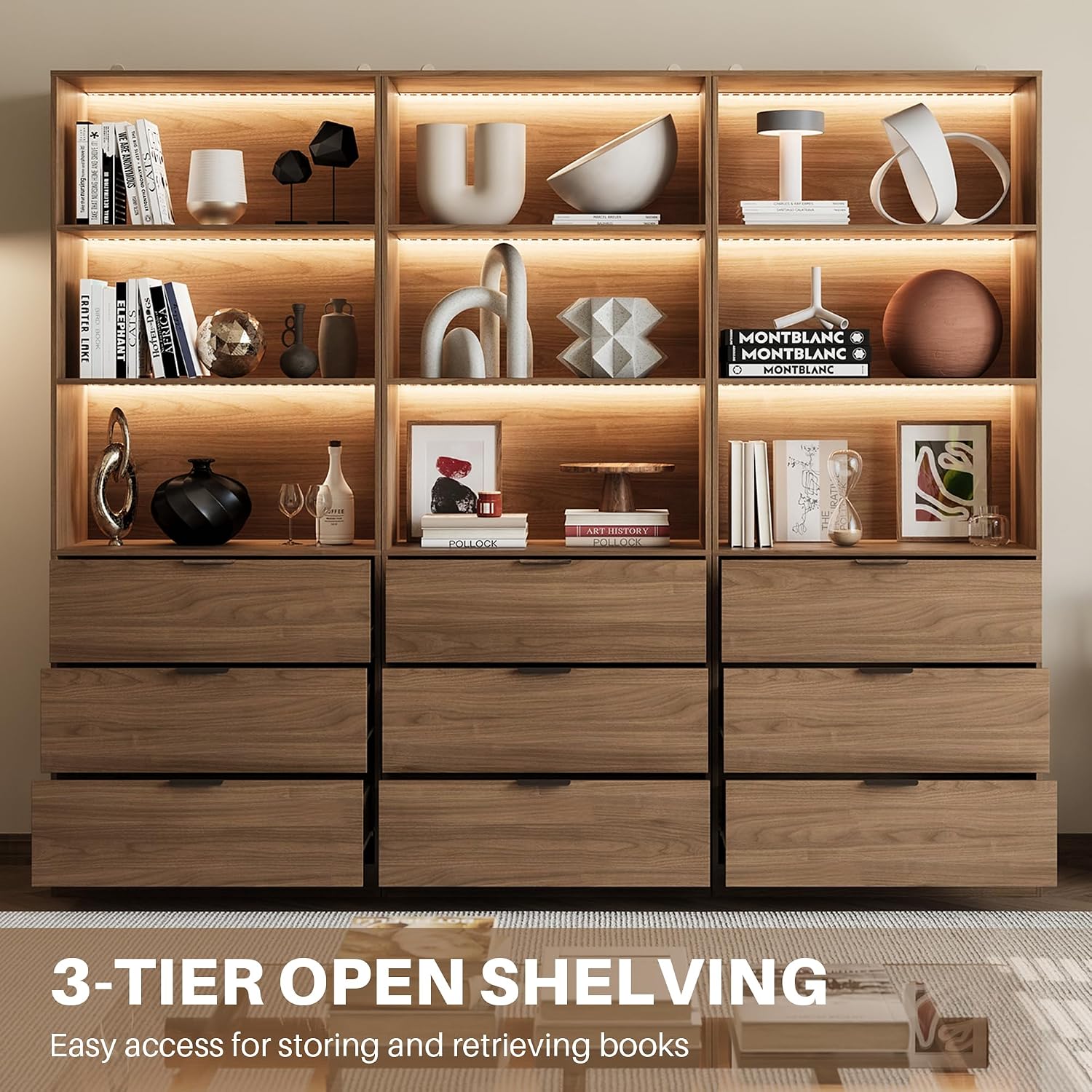 3 Adet Işıklı Kitaplık, 5 Katm - Bookshelf 5 Tier incelemesi ve fiyatı