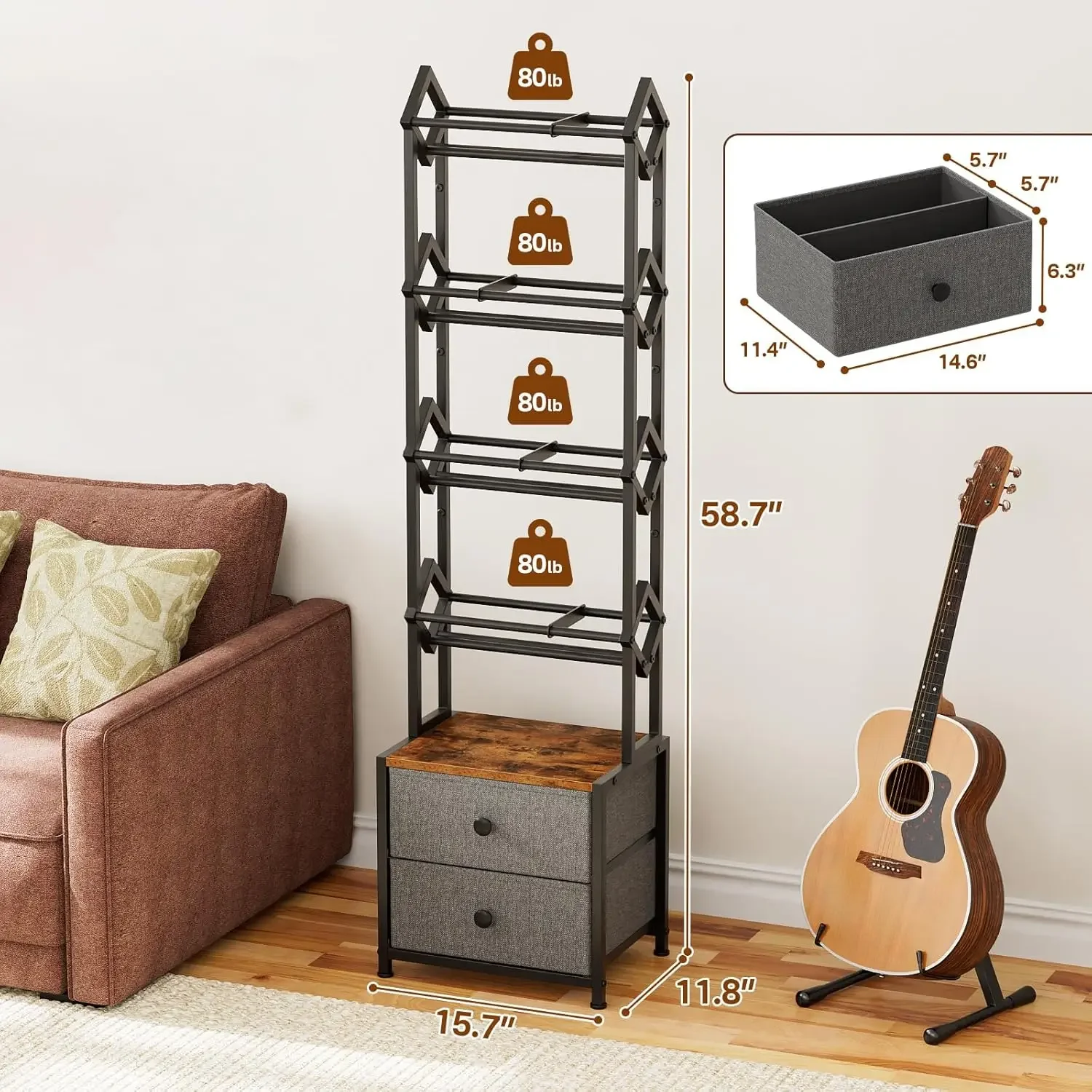 Çekmeceli CD Saklama Rafı, 5 K - Bookshelf 5 Tier incelemesi ve fiyatı